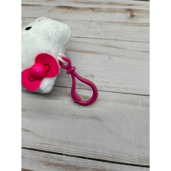 Hello Kitty 4" Plush Keychain Sanrio 2022 Bullsitoy Striped Outfit Pink Bow - Picture 4 of 5